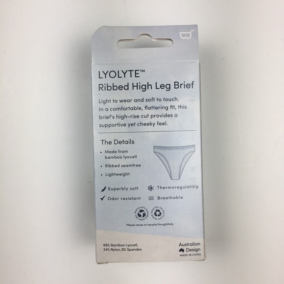 NIP BOODY Women's XL Lyolyte Ribbed High Leg Brief Black Seamless Soft bamboo - Picture 8 of 10